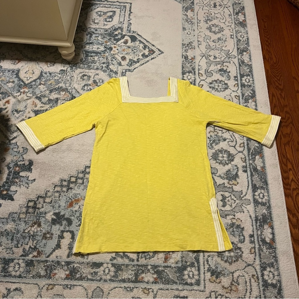 Boden Embroidered Trim Jersey Tunic or Swimsuit / Beach / Pool Cover-Up, Size 12 - Picture 3 of 13